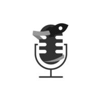 ilustração vetorial gráfico do logotipo do podcast de foguete. perfeito para usar para empresa de tecnologia vetor