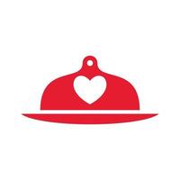 ilustração vetorial gráfico do logotipo de cloche de comida de amor. perfeito para usar em empresas alimentícias vetor