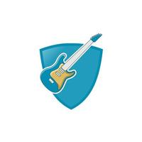 gráfico de vetor de ilustração de logotipo de palheta de guitarra. perfeito para usar para companhia de música