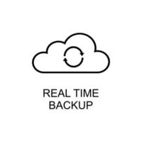 ícone de backup em tempo real. Ícone moderno de backup em tempo real de vetor plano em fundo branco, ilustração vetorial pode ser usada para web e dispositivos móveis