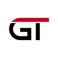 gráfico de vetor de ilustração do logotipo moderno da letra GT. perfeito para usar para empresa de tecnologia