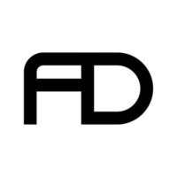 gráfico de vetor de ilustração do logotipo moderno da letra fd. perfeito para usar para empresa de tecnologia