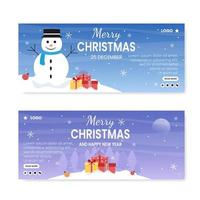 ilustração de design plano modelo de banner feliz natal editável de fundo quadrado adequado para mídia social, cartão de felicitações e anúncios de internet na web vetor