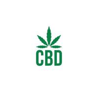 letra cbd e logotipo ou ícone de folha de cannabis vetor
