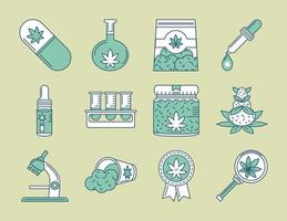 ícones de medicina cannabis vetor