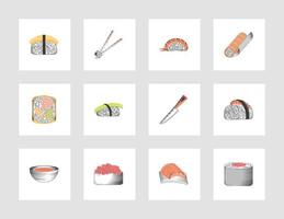 definir sushi japonês vetor