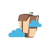 ilustração vetorial gráfico do logotipo da mochila em nuvem. perfeito para usar para empresa de tecnologia vetor