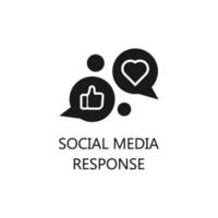 ícone de resposta de mídia social. ícone de mídia social de vetor plana na moda em fundo branco, ilustração vetorial pode ser usada para web e dispositivos móveis