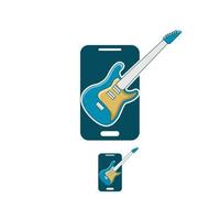 ilustração vetorial gráfico do logotipo de aplicativos de guitarra. perfeito para usar para empresas de música ou jogos vetor