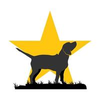 gráfico de vetor de ilustração do logotipo do cão beagle estrela. perfeito para usar para empresa de tecnologia