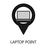 ícone de ponto do laptop. ícone moderno de ponto de laptop de vetor plana em fundo branco, ilustração vetorial pode ser usada para web e dispositivos móveis