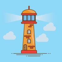 ilustração da torre da praia modelo de design plano vetor eps 10