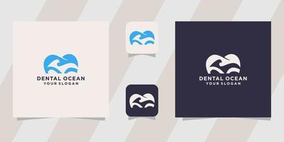 modelo de design de logotipo dental ocean vetor