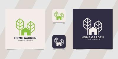 modelo de design de logotipo de jardim doméstico vetor