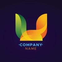 este é um logotipo de vetor colorido abstrato da letra u para a empresa, logotipo da marca, ilustração colorida abstrata
