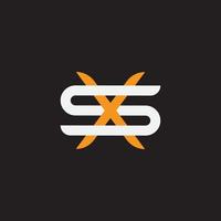 letra inicial sx ou design de logotipo com monograma xs. vetor