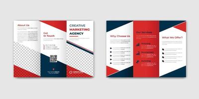 modelo de design de brochura de negócios corporativos com três dobras vetor