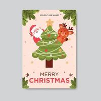 modelo de design de folheto ou cartaz de feliz Natal e feliz ano novo vetor