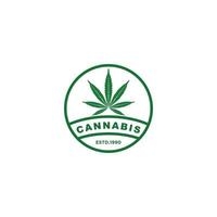 modelo de logotipo cannabis em fundo branco vetor