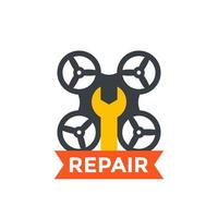 elemento de logotipo de serviço de reparo de drones vetor