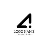 logotipo abstrato e simples. combinação de logotipo das letras a e 4, isolada no fundo branco. adequado para logotipos de empresas, etc. vetor