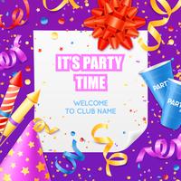 Party Announcement Invitation Modelo colorido festivo vetor