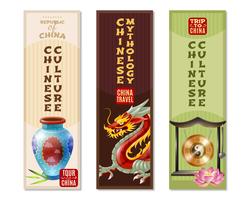 Conjunto de Banner Vertical de viagem de China vetor