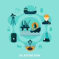 Composição de extração de óleo offshore vetor