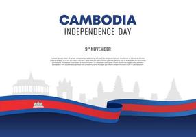 Fundo de dia da independência do Camboja para celebração nacional. vetor