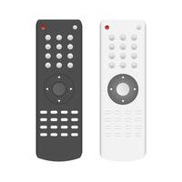 um conjunto de controles remotos de tv. controle remoto de vetor realista. isolado no branco