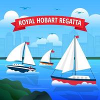 celebração do dia da regata hobart real vetor