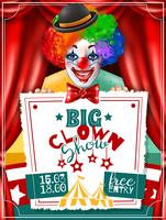 Cartaz da propaganda do convite da mostra do palhaço de circo vetor