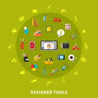 Designer de ferramentas coloridas conceito vetor