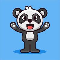 ilustração de pose feliz panda vetor