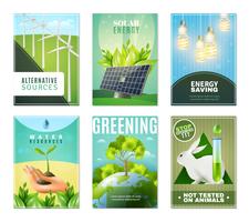 Coleção de Mini Banners Ecologia 6 vetor