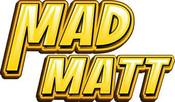 design de texto do logotipo mad matt vetor