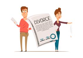 Composição do casal do acordo do divórcio vetor