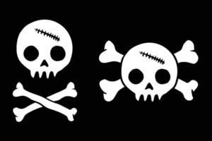ilustração em preto e branco do crânio impressa em camisetas, jaquetas, lembranças ou vetores sem tatuagem