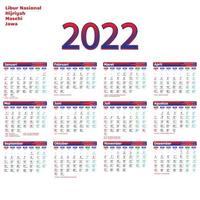 calendário isolado 2022 vetor