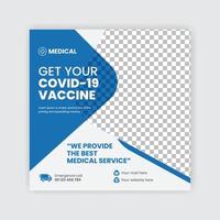 vacina social mídia post ou web banner design template free vector