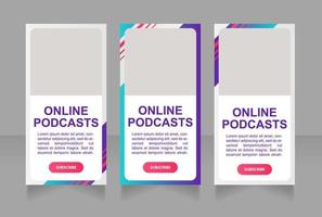 modelo de design de banner web para podcast de empreendedorismo online vetor