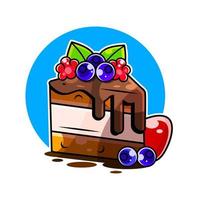 ícone plano de bolo de aniversário com sombra longa - feliz vetor