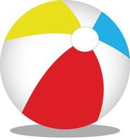 ilustração da arte uma bela bola de praia colorida, vermelho, amarelo e azul vetor