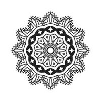 vetor de mandala com padrão preto e branco. padrão de mandala preto e branco simples. ornamento de mandala de decoração para livro de colorir. padrão de mandala de decoração indiana em fundo branco.