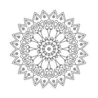 padrão floral. vetor de padrão de mandala. ilustração de arte linha simples mandala. vetor de mandala de decoração indiana. padrão árabe de livro de colorir preto e branco. livro de colorir mandala.