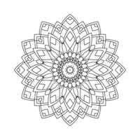 livro de colorir mandala. vetor de mandala de decoração árabe. padrão floral. padrão de livro de colorir preto e branco. padrão de mandala. ilustração de arte linha simples mandala.