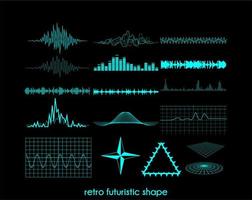 desenho vetorial forma retro futurista simples vetor