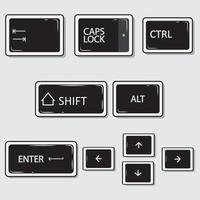 teclas do teclado com estilo de design plano vetor