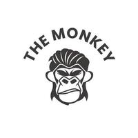 O logotipo do macaco é adequado para as necessidades de negócios em salões masculinos ou pomadas vetor