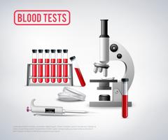 Teste de sangue definir plano de fundo vetor